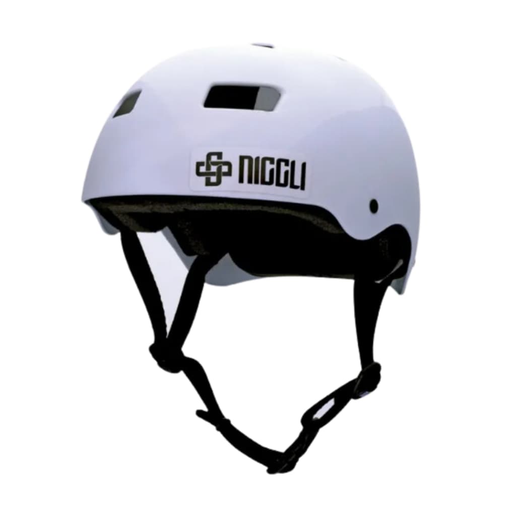 Capacete Niggli Iron Pro N1 Branco Profissional Para Patins Skate Esportes Iniciantes