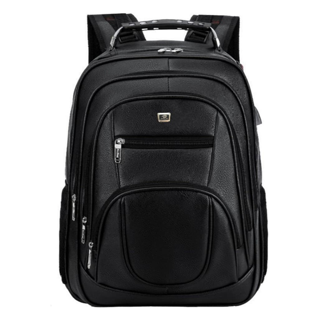 Mochila De Couro Para Notebook Impermeável Resistente Reforçada cabo de aço saída USB