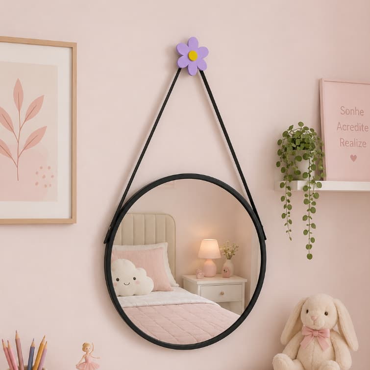 Pino Decorativo Borboleta | Flor | Coração para Espelho Adnet | Suporte Pendurador cabideiro
