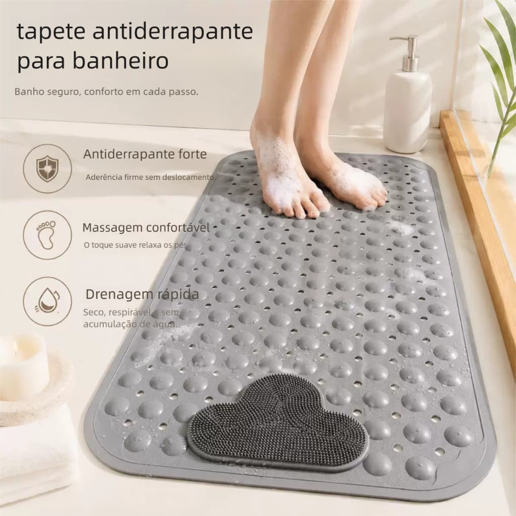 Tapete de Banho Antiderrapante – Segurança e Conforto com Ventosas