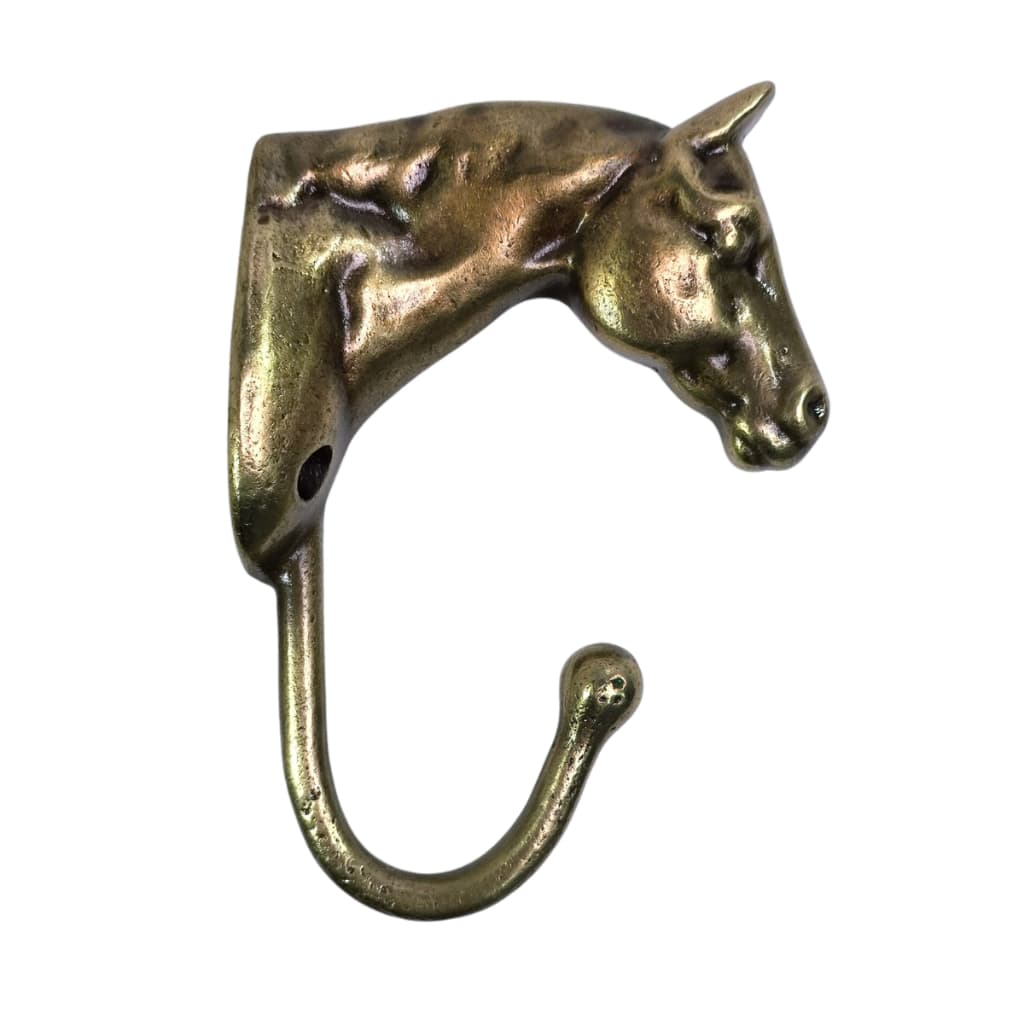 Cabideiro Cabeça De Cavalo Em Alumínio Kit Bucha E Parafuso (Dourado)