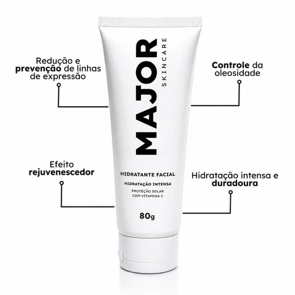 Hidratante Facial Com Proteção Solar E Vitamina C Major 80g