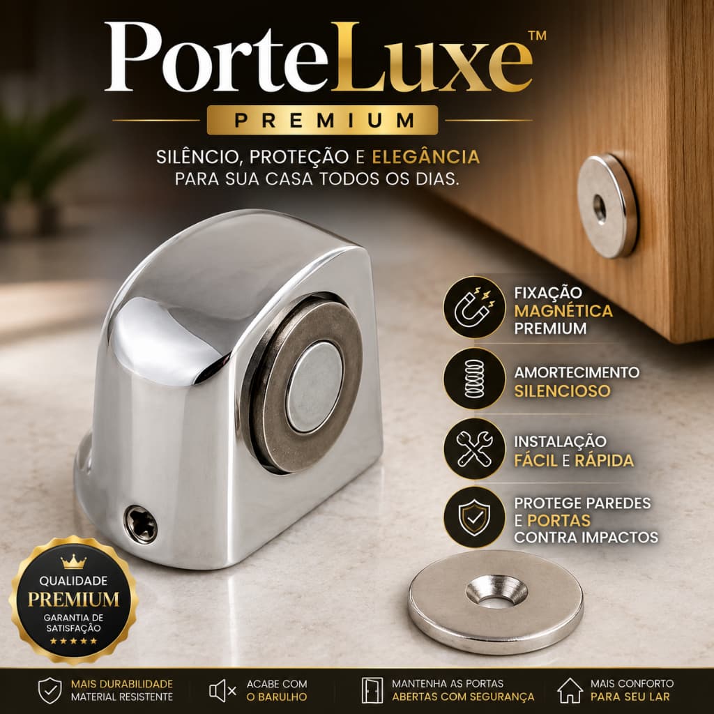 FIXADOR DE PORTA SISTEMA DE FIXAÇÃO MAGNETICA E AMORTECEDOR COM MOLA