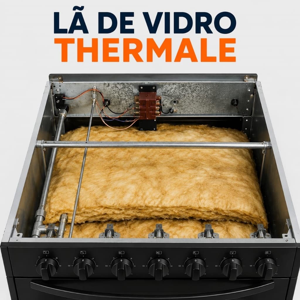 Lã de vidro 30mm para Fogão - 1100x600mm - isolamento térmico eficiente.