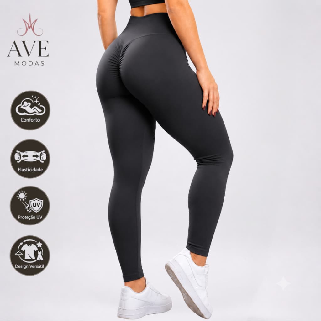 Legging Esportiva Empina Bumbum Cintura Alta Suplex Modela Fitness Academia Moda Feminina