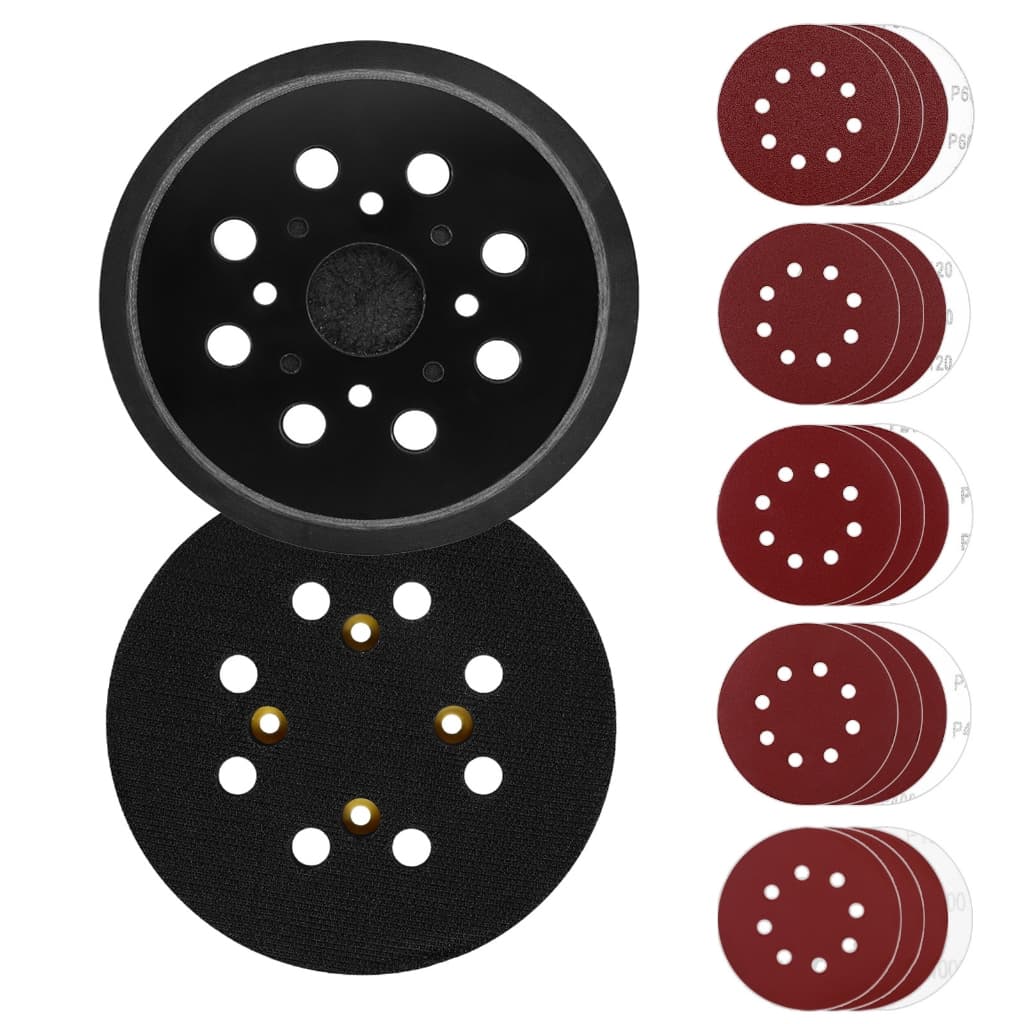 Lixas de Disco 125MM Com 2 Suportes Em Eva 15pcs Lixas Velcro Kit Para Lixadeira Orbital Desoon