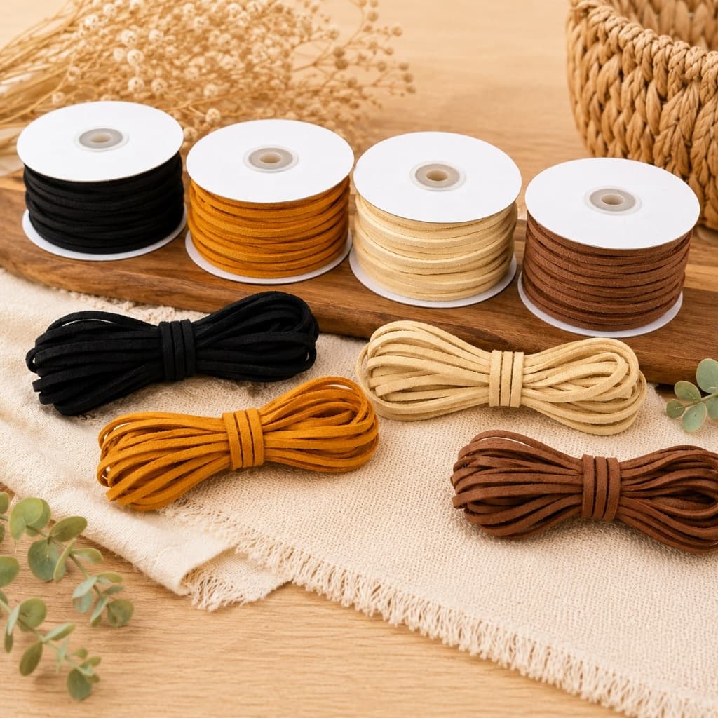 Cordão Camurça 3mm 10m ou 50 m Tira Couro sintético suede decoração pulseira gargantilha embalagem