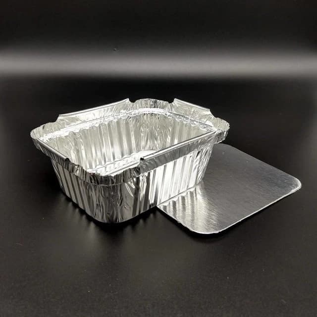 Bandeja M80 Marmita Marmitex Marmitinha Alumínio 135ml CX 100 UN Tampa Cartão Retangular