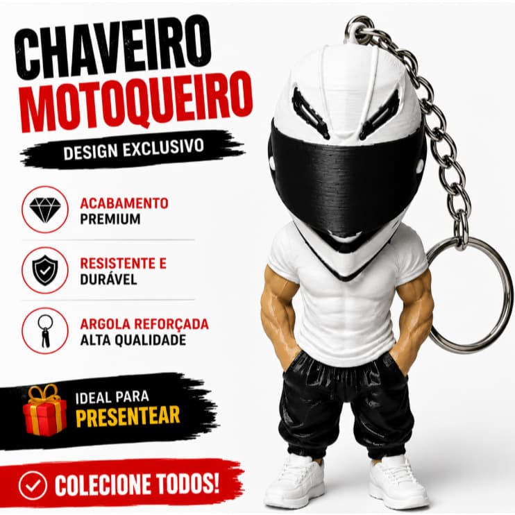 Chaveiro Motoqueiro Capacete Colecionável Presente Moto