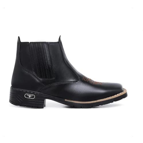 Bota texana Couro ecológico Sola costurada Lida Montaria conforto durabilidade.