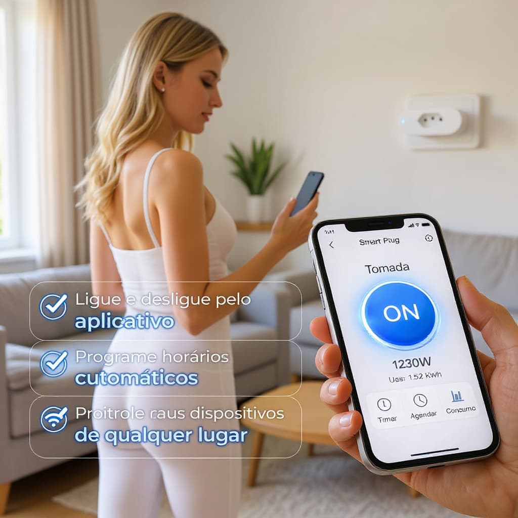 Tomada Inteligente Wi Fi Bivolt Com Monitor De Consumo Smart App Smart Automação Residencial Linha A