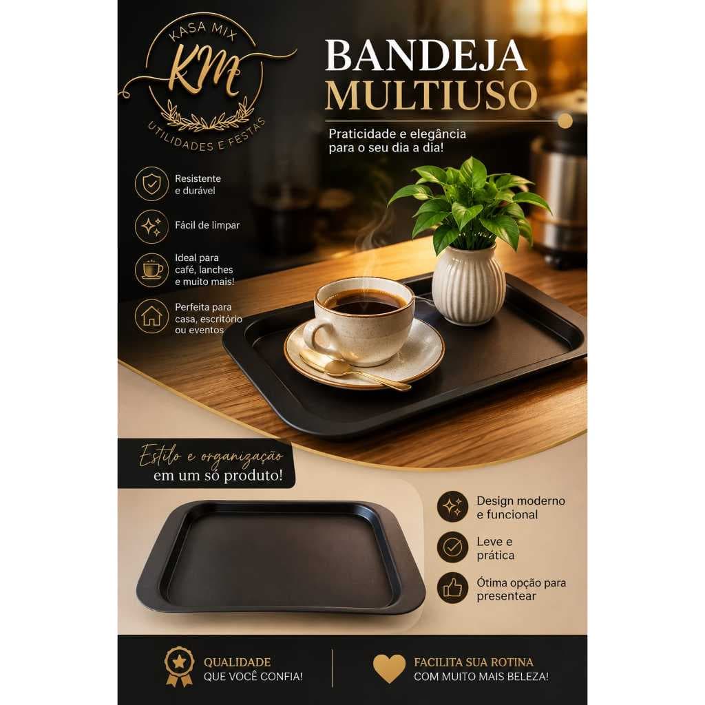 Bandeja pequena para café,Lanches , festas, salgados, porções Fast Food kit 3,6 e 10 peças Reforçada Multiuso Preta