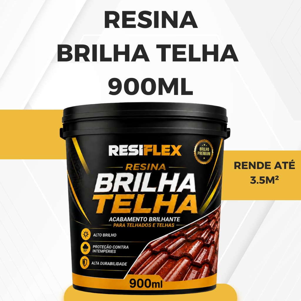 Tinta Protetora Para Telhado 900ml Resina Brilha Telha