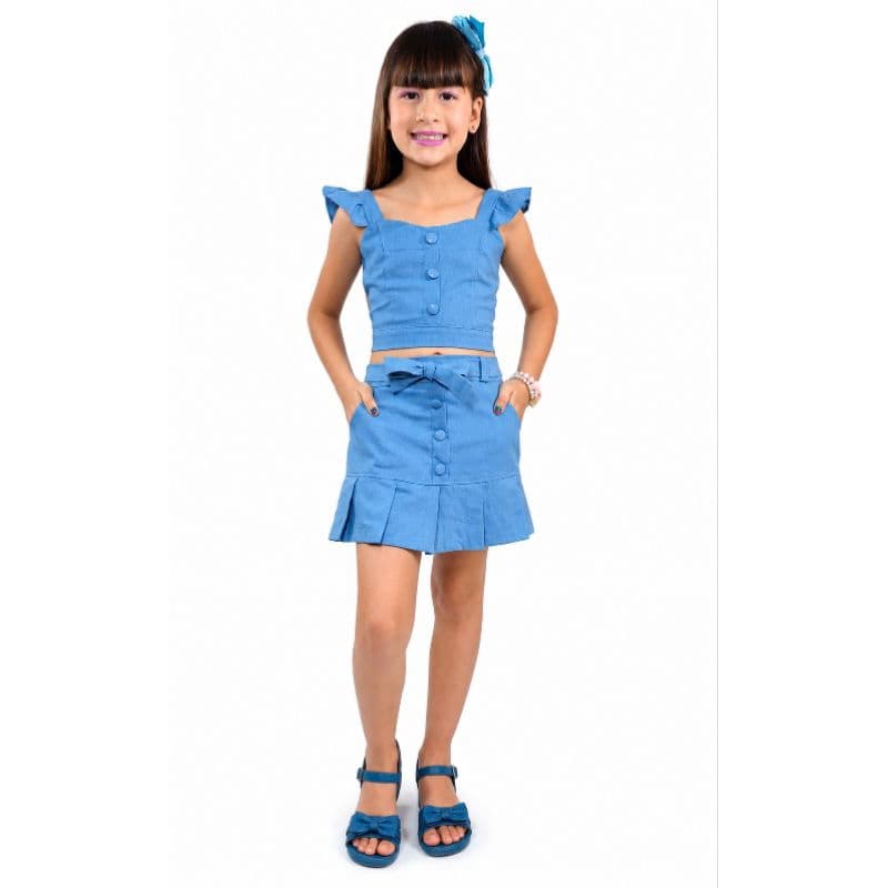 CONJUNTO INFANTIL MININA NO LINHO TAMANHOS 04 AO 10