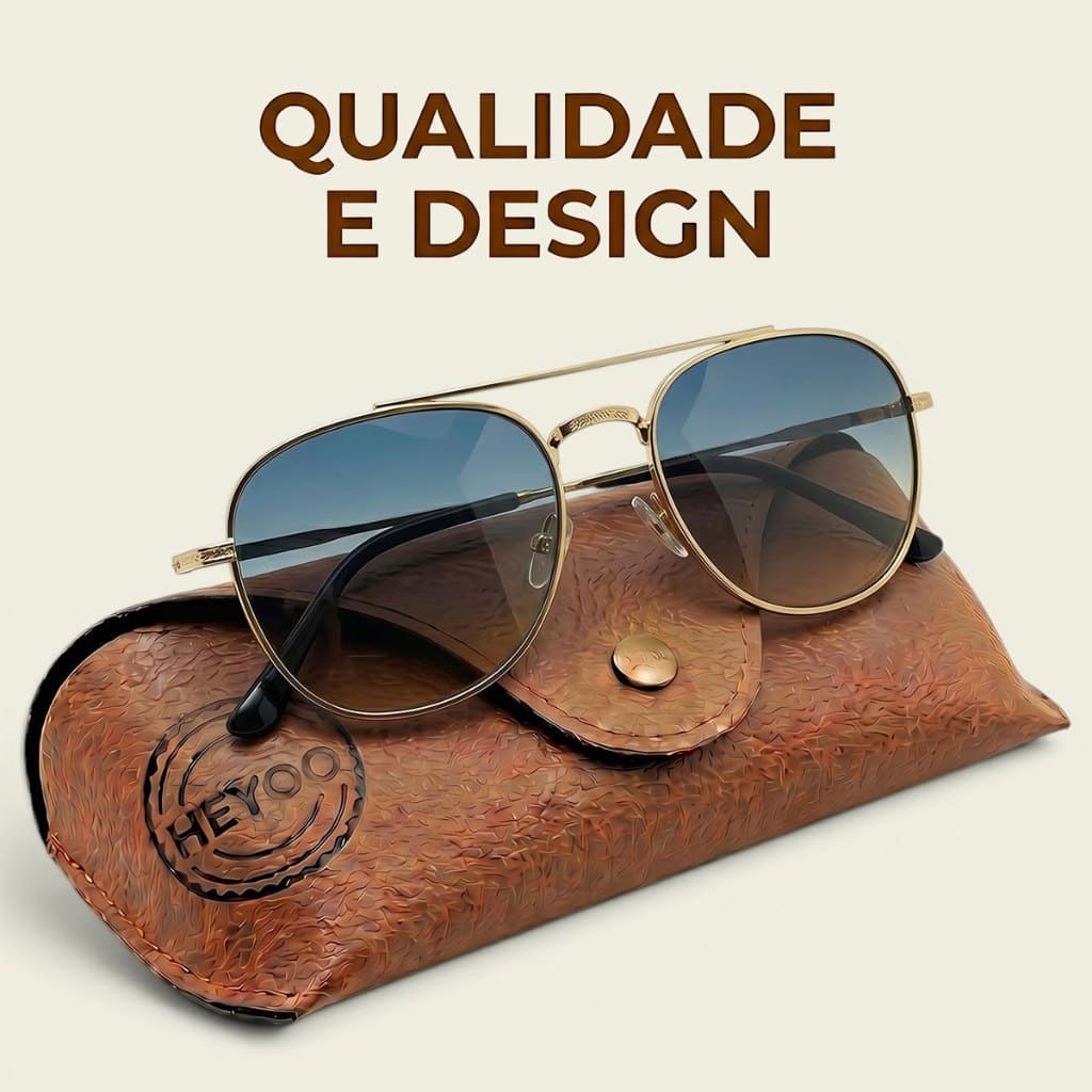 Heyoo Óculos de Sol Aviador Polarizados | Proteção UV400 HD | Estilo Unissex — Clássico e Elegante
