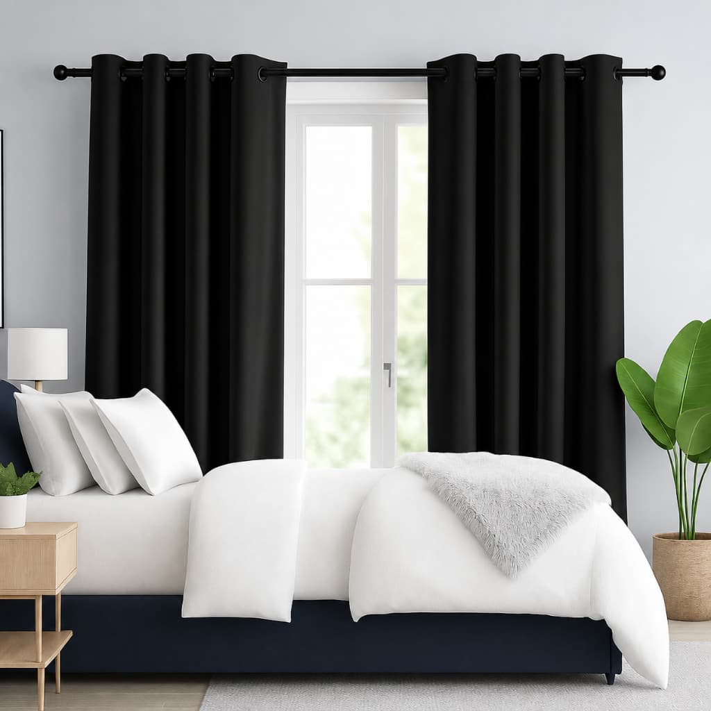 Cortina Blackout 100% Corta Luz em PVC para Quarto, Sala e Cozinha - Diversos Tamanhos na Cor Preta