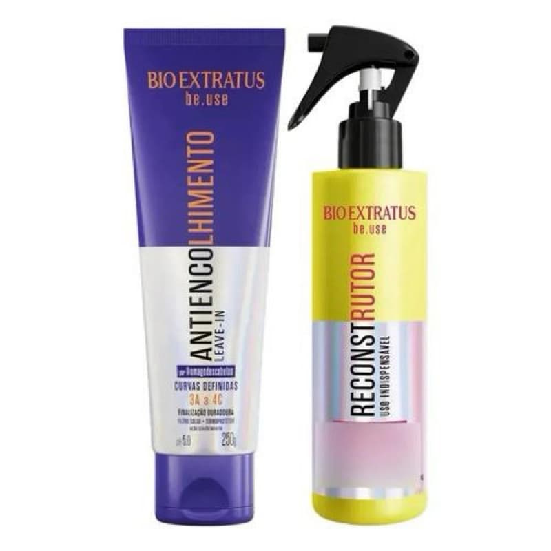 Bio Extratus Kit Antiencolhimento Leave In + Reconstrutor Spray Be.use 460 mL Cada Proteção e Hidratação para Cabelos