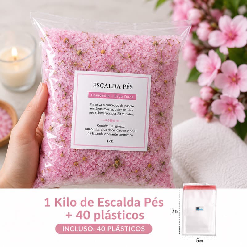 1kg/2kg de escalda pés camomila com erva doce para relaxar sal grosso para montar kits lembrancinha rosa Branco azul