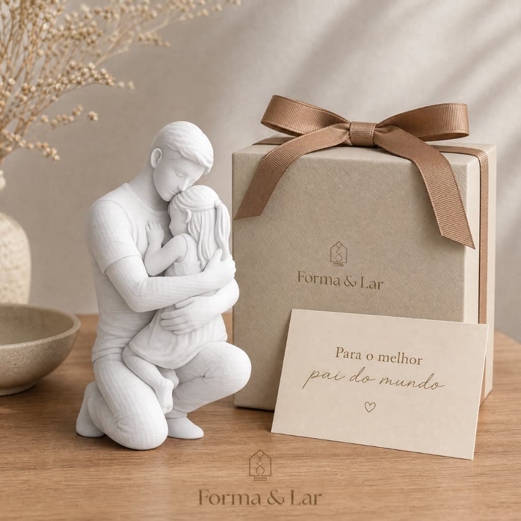Presente dias Pais estátua pai e filha escultura aniversário lembrança criativo estátua minimalista