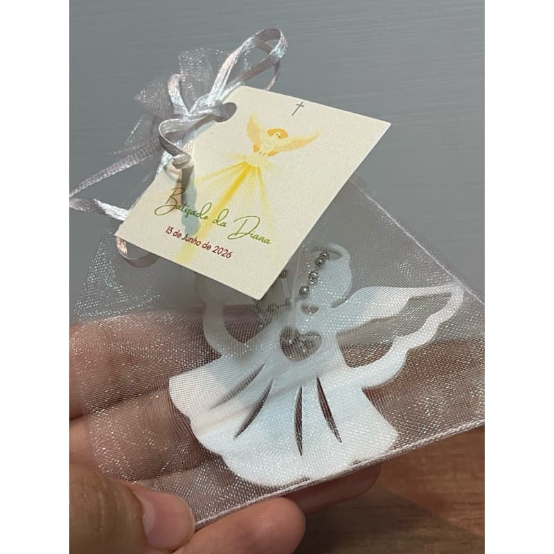 Chaveiro de anjinho 10 unid para lembrancinha |maternidade batizado primeira comunhão embalado no organza,corrente e tag