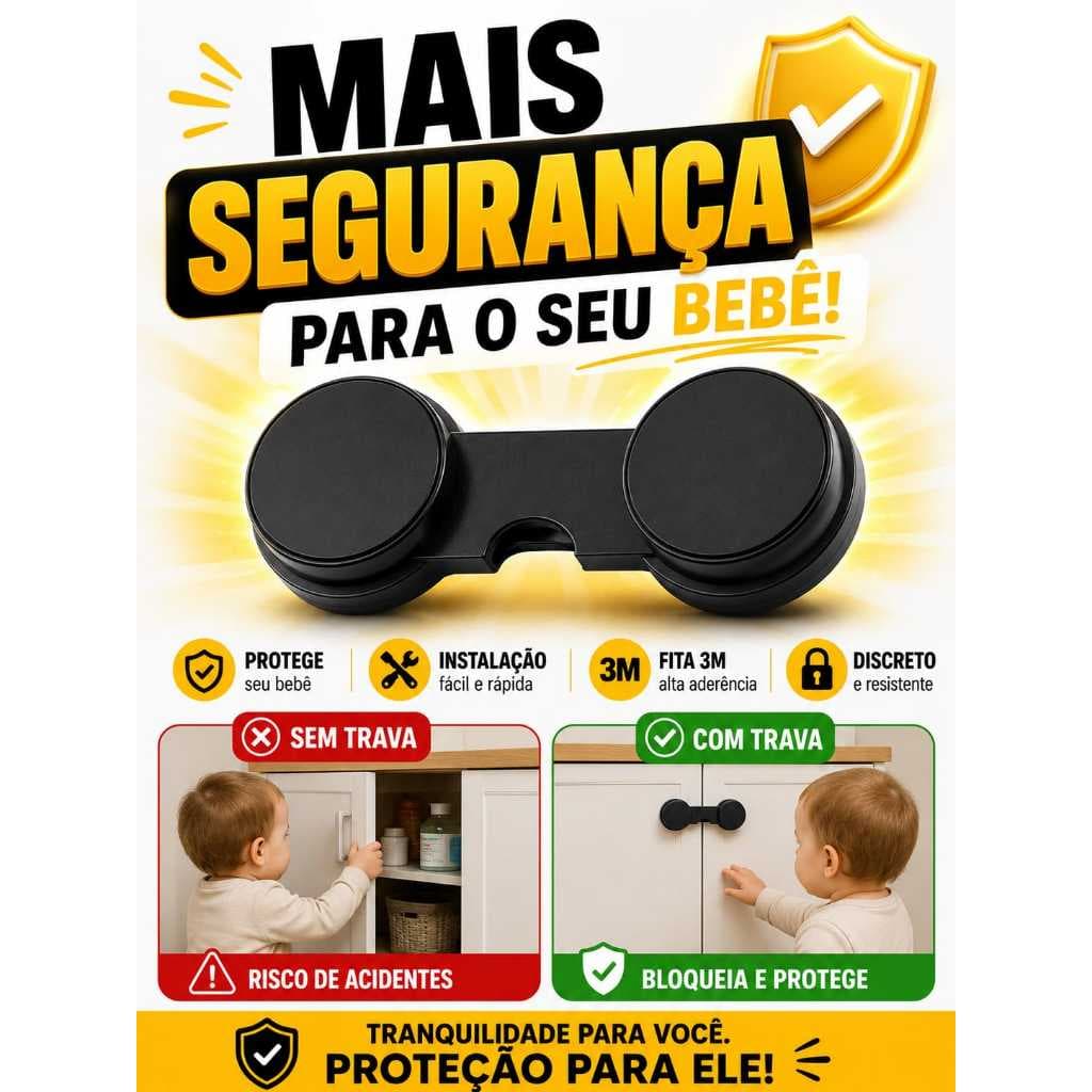KIT 2 Travas Para Gaveta Porta Armário Segurança Bebê