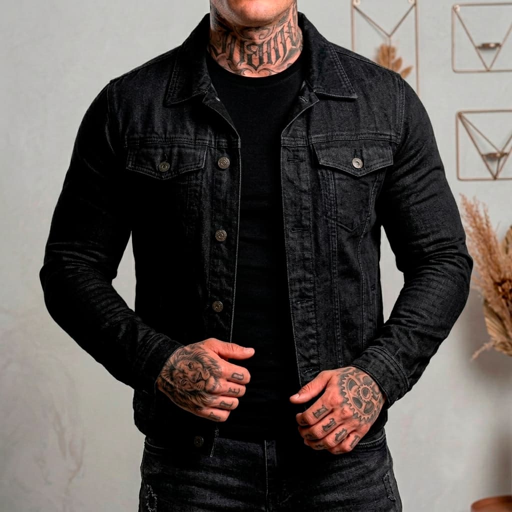Jaqueta Old Money Masculina Slim Fit Casual Jeans Sarja Para o Inverno