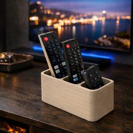 Organizador Porta-Controles TV e Ar-Condicionado 3 Divisórias | Organizador de Mesa Multiuso, Porta Canetas e Acessórios