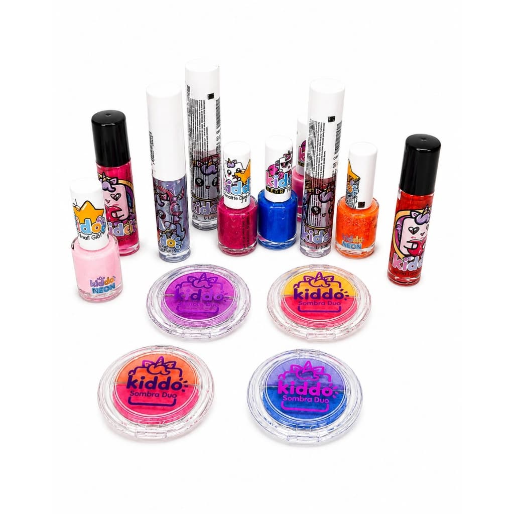Kit Maquiagem Infantil 1 Blush + 1 Gloss + 1 Esmalte