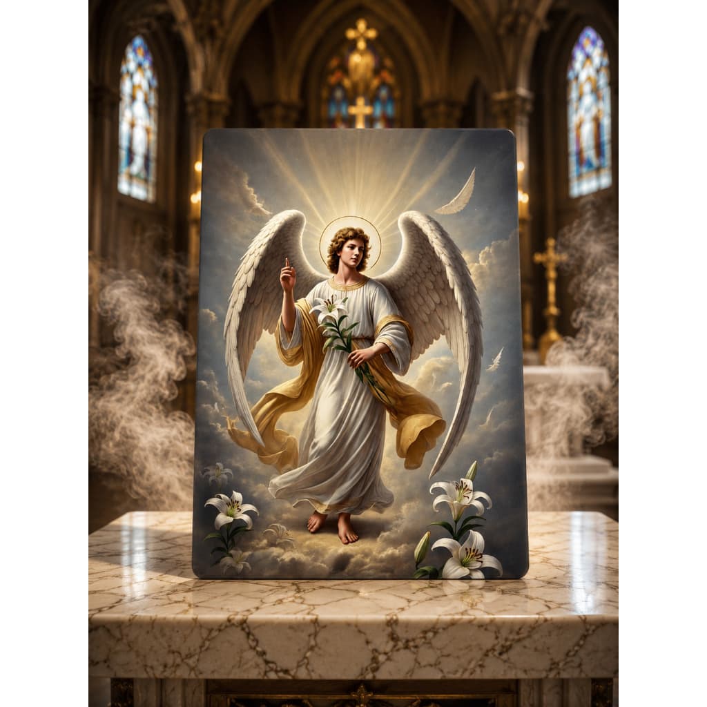 Arcanjo Gabriel, um dos Mensageiros de Deus. Quadro Decorativo.
