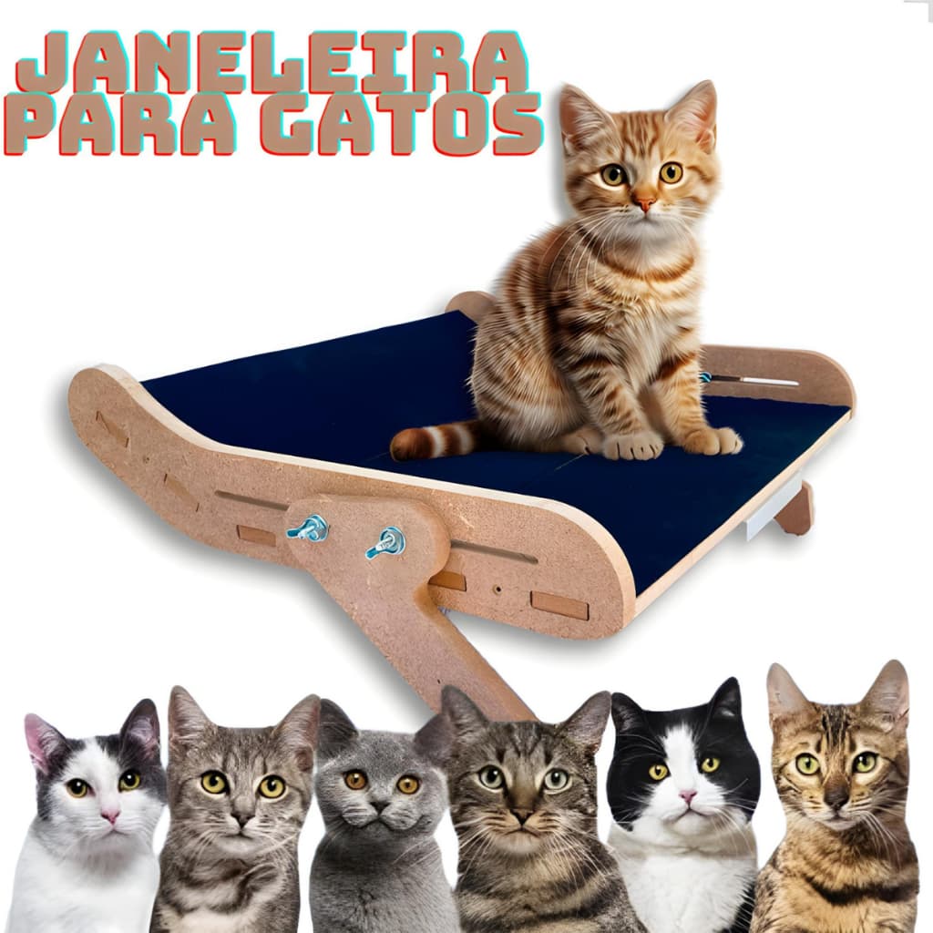 Cama Janeleira para Gatos Felizes E Seguros Suporta até 25kg