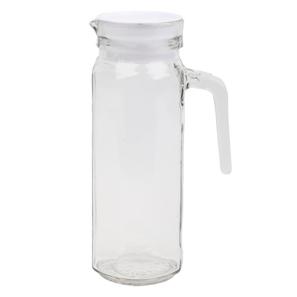 Jarra de Vidro Redonda Clean 1L Canelada Slim para Geladeira Água Suco Chá Elegante