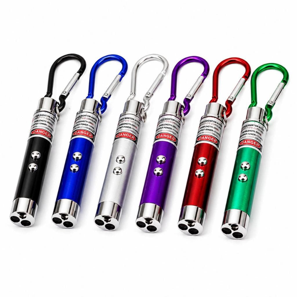 Caneta Laser 3 em 1 com Mini Lanterna LED e Chaveiro Portatil para Apresentacoes Cores Sortidas Compacta Cores  Sortidas