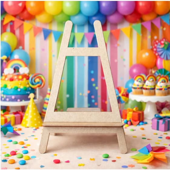 Kit Mini Cavalete Mdf Lembrancinha Centro de Mesa p/ Foto Polaroid Decoração de Festa