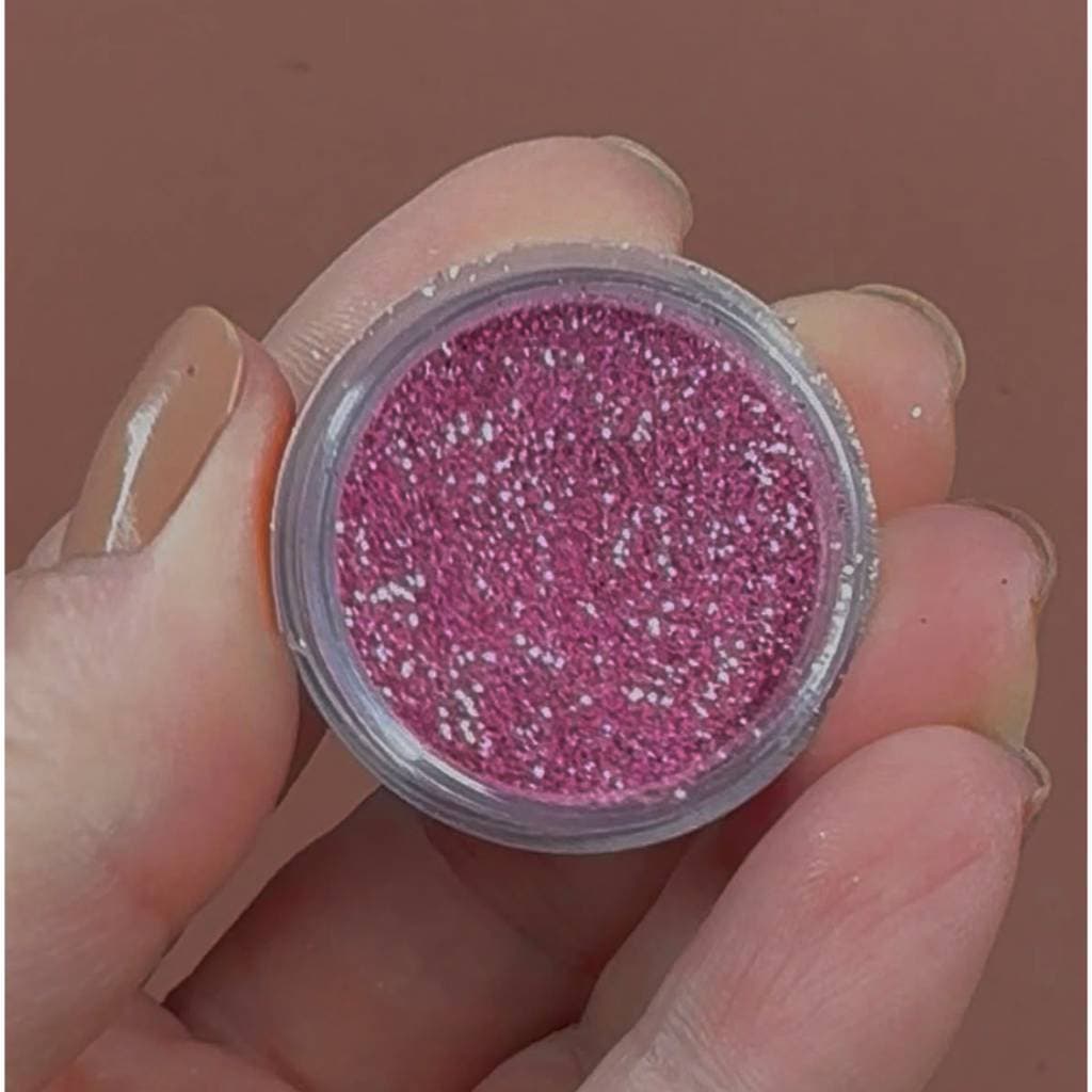 Glitter Rosa com Partículas Prata Luv Beauty Brilho Intenso para Olhos e Make cor Pink Panther