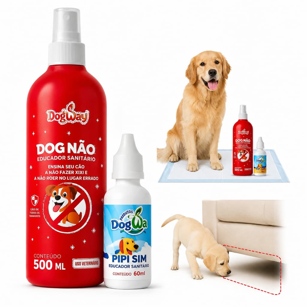 Kit Educador Sanitário Xixi Pode Xixi Não Pode Cães Gatos Pipi Atrativo Repelente Spray Pet