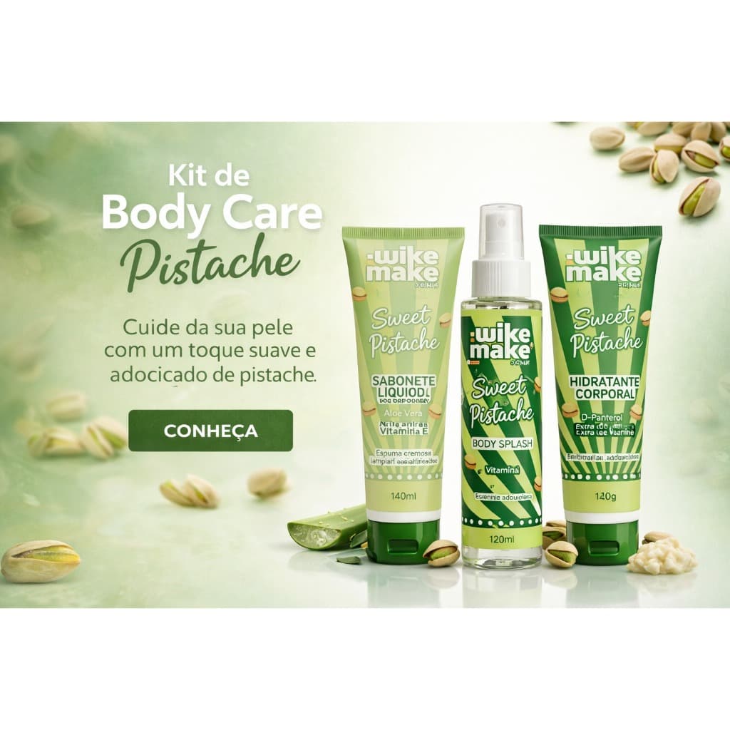 Kit body care pistache make 3 Peças