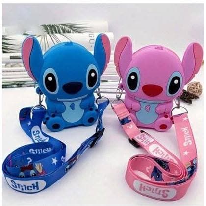 Bolsa Stitch Infantil Silicone Transversal Ajustável 3D