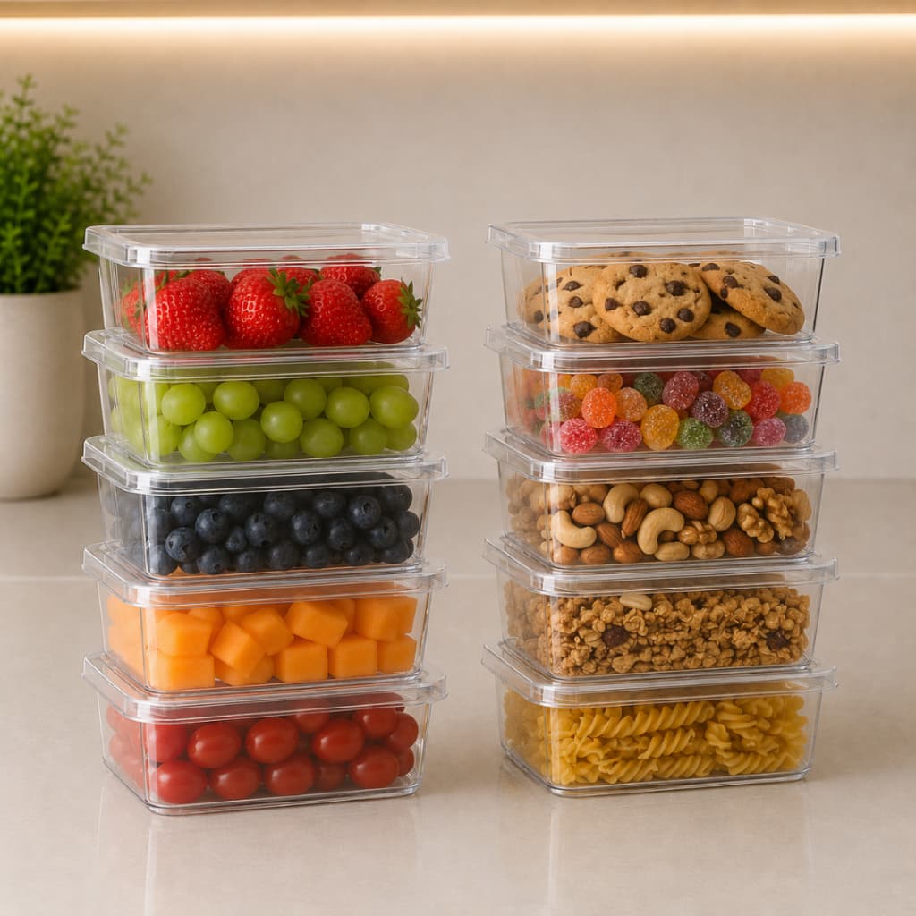 Kit 30 Marmitas Fitness 500ml Potes Reutilizável Transparente Bpa Free Microondas Freezer Organizador