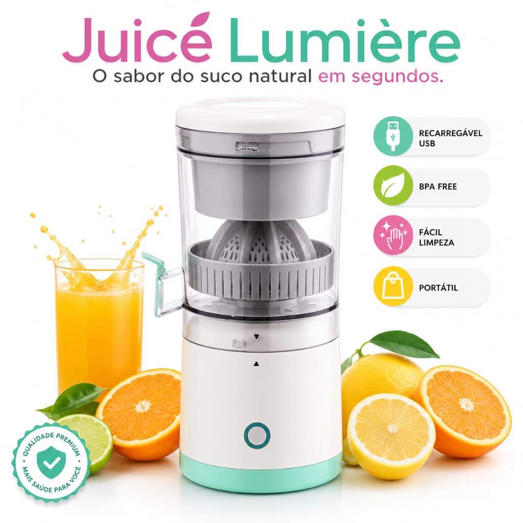 Espremedor De Frutas Elétrico Portátil Recarregável USB Automático Mini BPA Free 300ml Cores Sortidas
