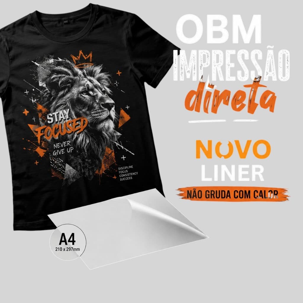Kit 10 Folhas OBM A4 Impressão Sublimatica Com Liner Siliconado POWER FILM Termocolante