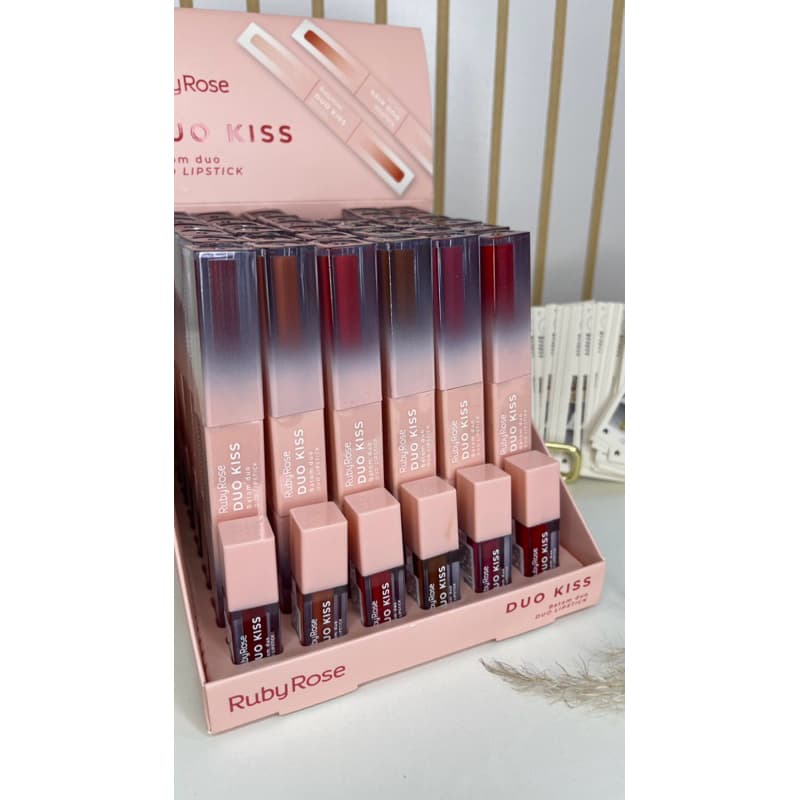 Batom Duo Kiss - Ruby Rose - batom matte com gloss - batom 2x1 - longa duração