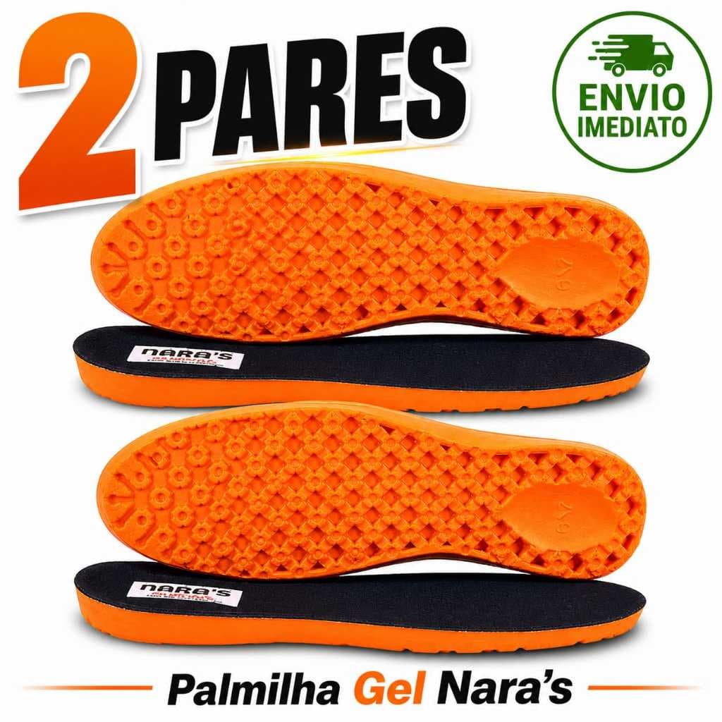 Palmilha Gel P.U Ortopédica Anatômica Macia Anti-Impacto Caminhada Corrida Tênis Bota Coturno Sapato