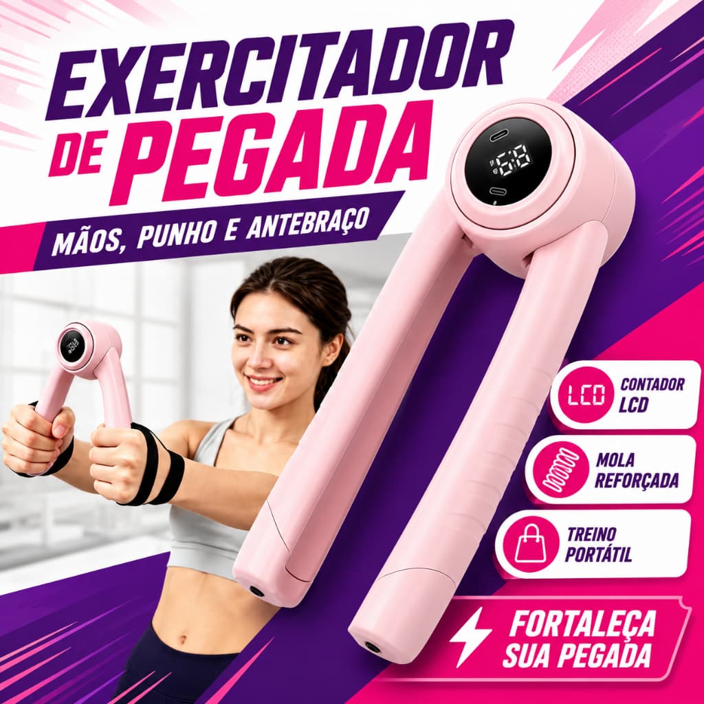 Fortalecedor de Braço Digital com Contador – Exercício para Antebraço e Punho