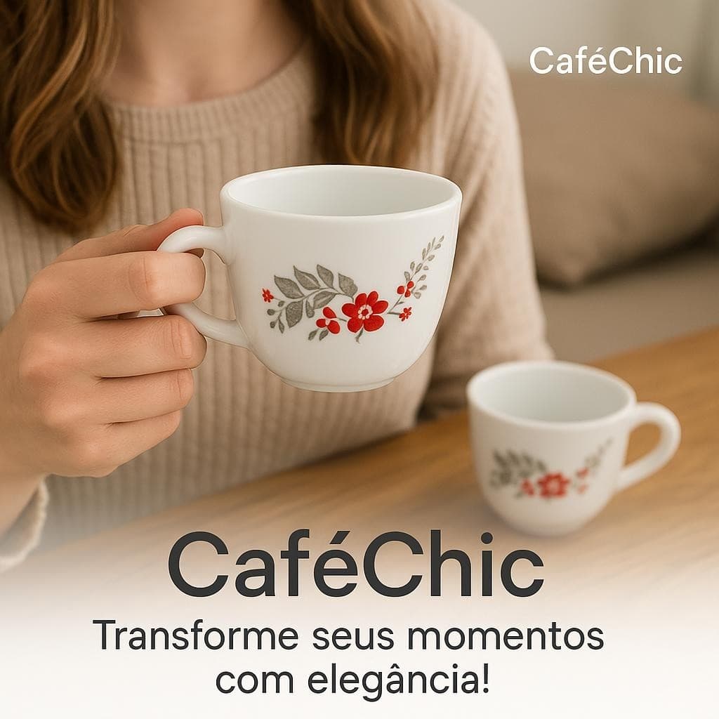 Jogo de Xicaras , Conjunto de Xícaras de Vidro Opalino Elegante para Café e Chá