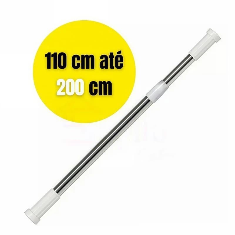 Varão Extensivel Grande Maior Medida Em Inox Resistente Porta Cortina De Box E Banheiro