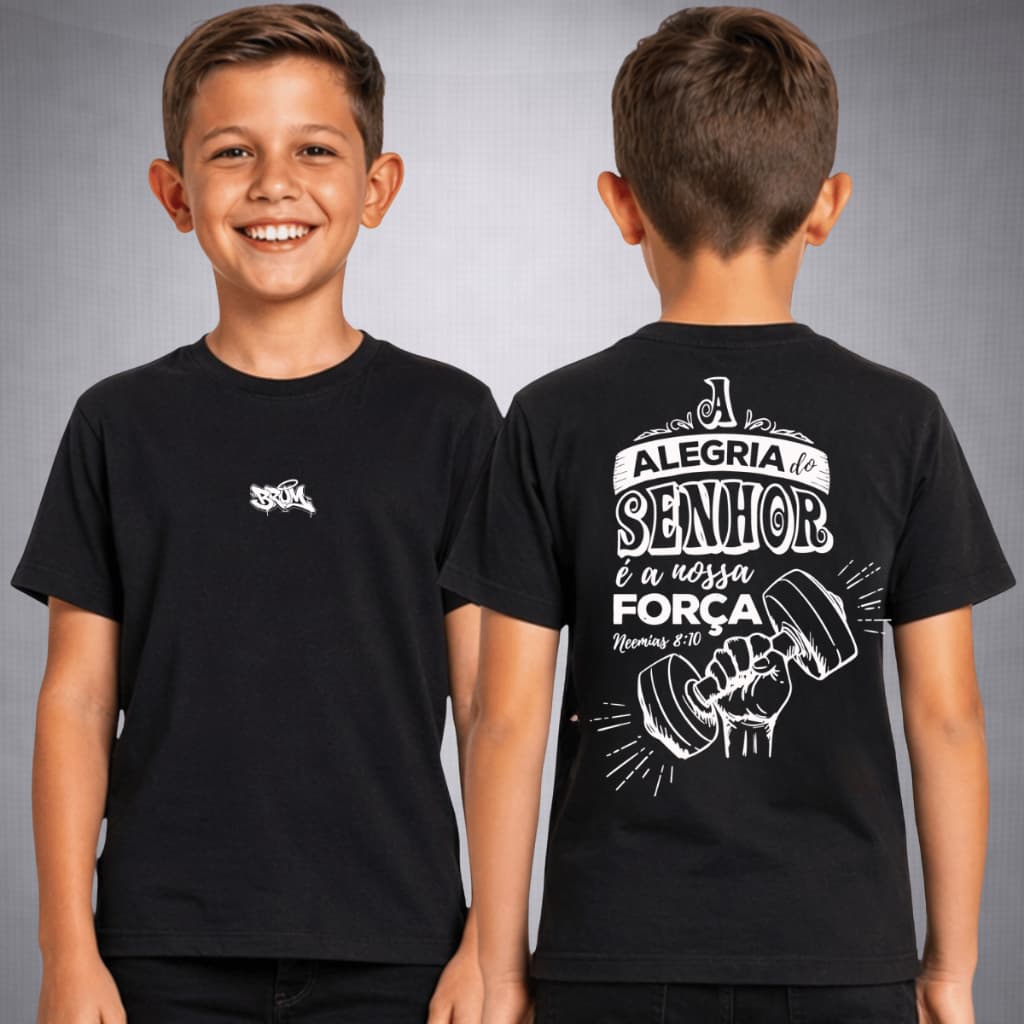 Camiseta Infantil Evangélica Yeshua Leão Camisa 100% Algodão Gospel Frases Cristãs