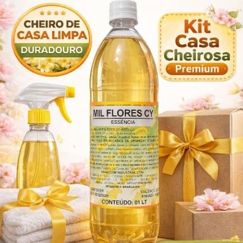 Essência Concentrada Mil Flores CY 1 Litro | Spray e Limpeza Perfumada