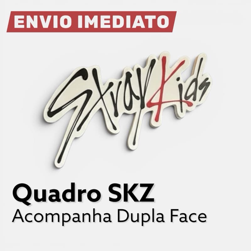 Quadro Stray Kids SKZ Logo para Parede Decoração K-Pop com Fita Dupla Face