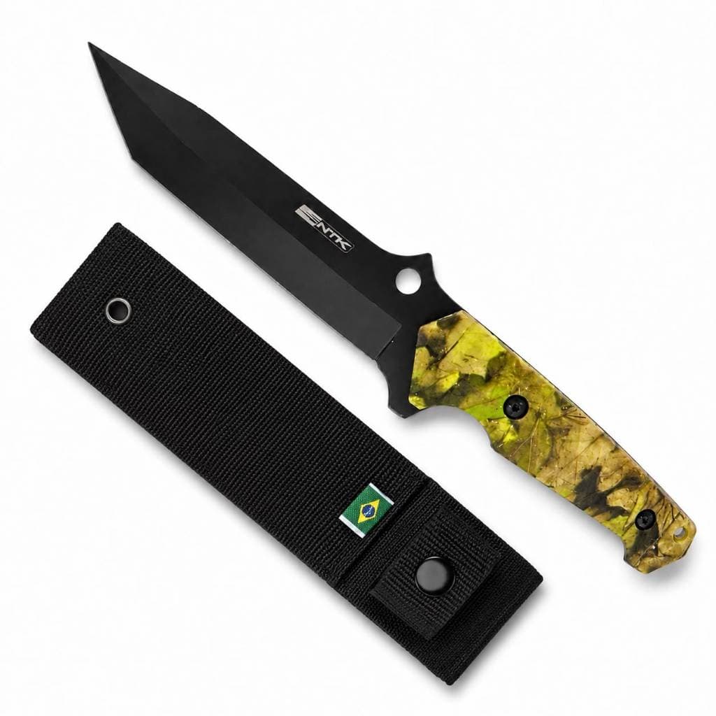 Faca Diutac Nautika Militar Com Bainha Full Tang Oriental Aço Para Caça Pesca Camping