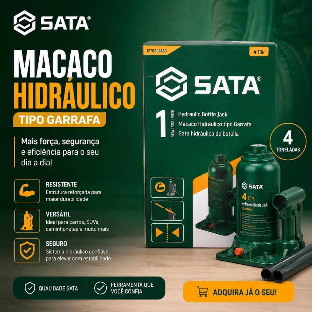 Macaco Hidráulico 4 Toneladas // Tipo Garrafa - Sata